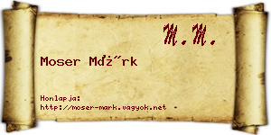 Moser Márk névjegykártya
